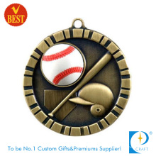China-kundengebundene Design-Baseball-Medaille 3D mit Ball Paster